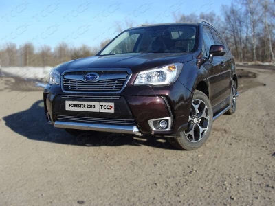 Накладка решётки радиатора верхняя 12 мм ТСС для Subaru Forester SJ 2013-2016