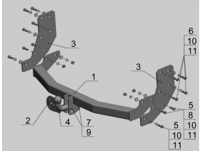 Фаркоп Avtos для Nissan Pathfinder 1996-2004