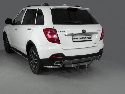 Фаркоп ТСС надпись Lifan, шар E из нержавеющей стали для Lifan X60 2016-2021