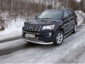 Защита передняя овальная 75х42 мм для Ford Explorer № FOREXPL16-14