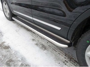 Пороги с площадкой нержавеющий лист 60 мм для Ford Explorer № FOREXPL16-10