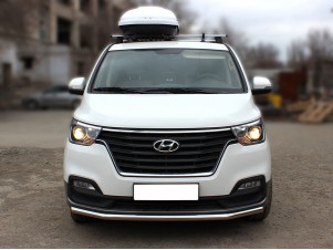Защита переднего бампера одинарная d-53 для Hyundai H-1 Starex 2017 – н.в. HYH117_1