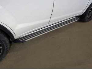 Пороги алюминиевые Slim Line Silver для Lifan X60 № LIFX6017-22S