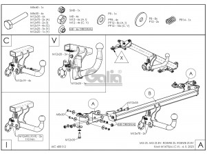 Фаркоп оцинкованный для MG ZS 2021-н.в. условно-съемное крепление шара №M147A