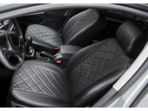 Чехлы Rival экокожа черные Ромб на спинку 40/60 для Volkswagen Polo Sedan № SC.5801.2
