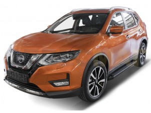 Пороги алюминиевые Rival Black для Nissan Qashqai/X-Trail/Renault Koleos № F173ALB.4113.1