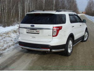 Защита заднего бампера овальная длинная 75х42 мм для Ford Explorer № FOREXPL12-10