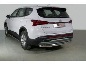 Защита задняя (овальная) 75х42 мм для Hyundai Santa Fe IV Рестайлинг 2020 – 2023 HYUNSF21-33