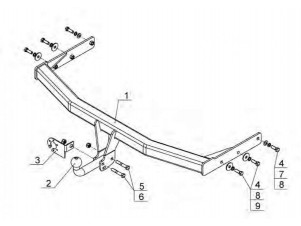 ТСУ Фаркоп Avtos на Great Wall Hover № GW 12